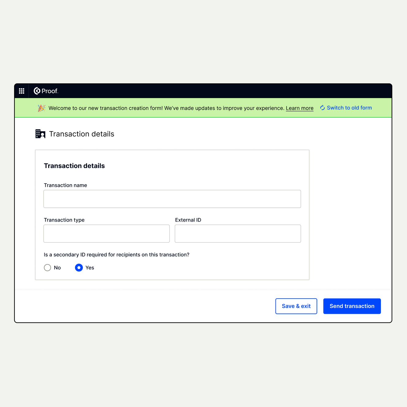 Our Transaction Creation Experience is Getting an Upgrade